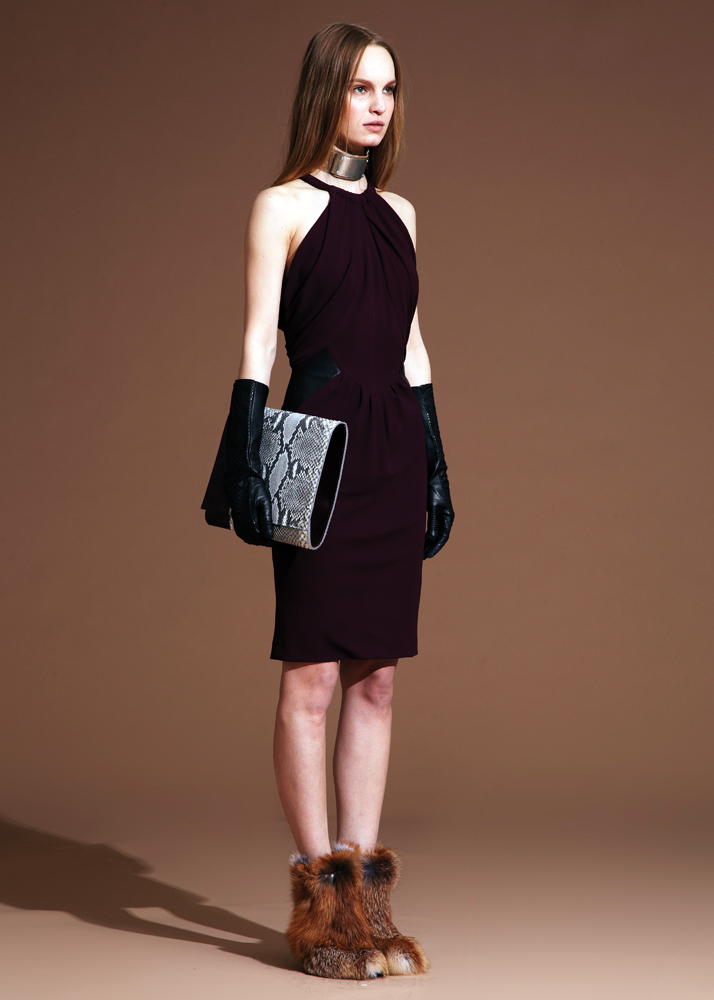 yigal burgundy dress